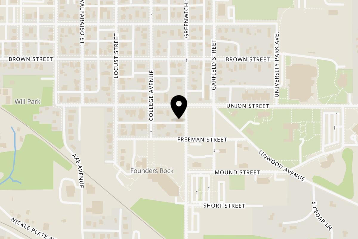 Map showing the location of Picante Mexican Cuisine on 454 S Greenwich St in Valparaiso